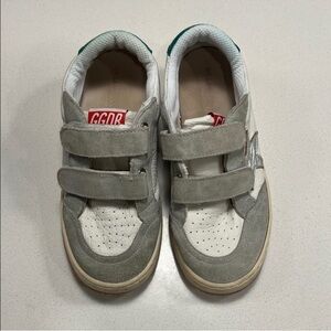 Golden Goose Kids Gray and White Velcro Sneakers